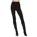 【送料無料】 メモイ レディース 靴下 アンダーウェア Textured Cable Legwarmer Flatknit Sweater Tights Bla...