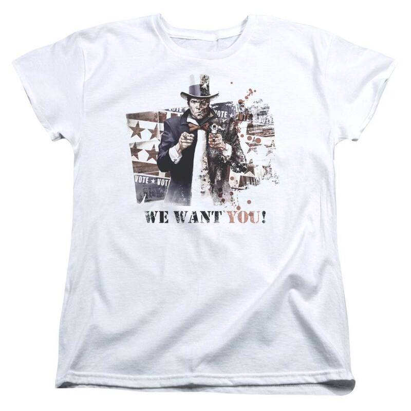 楽天ReVida 楽天市場店【送料無料】 ライセンス キャラクター レディース Tシャツ トップス Batman Arkham City We Want You Short Sleeve Womens T-shirt White