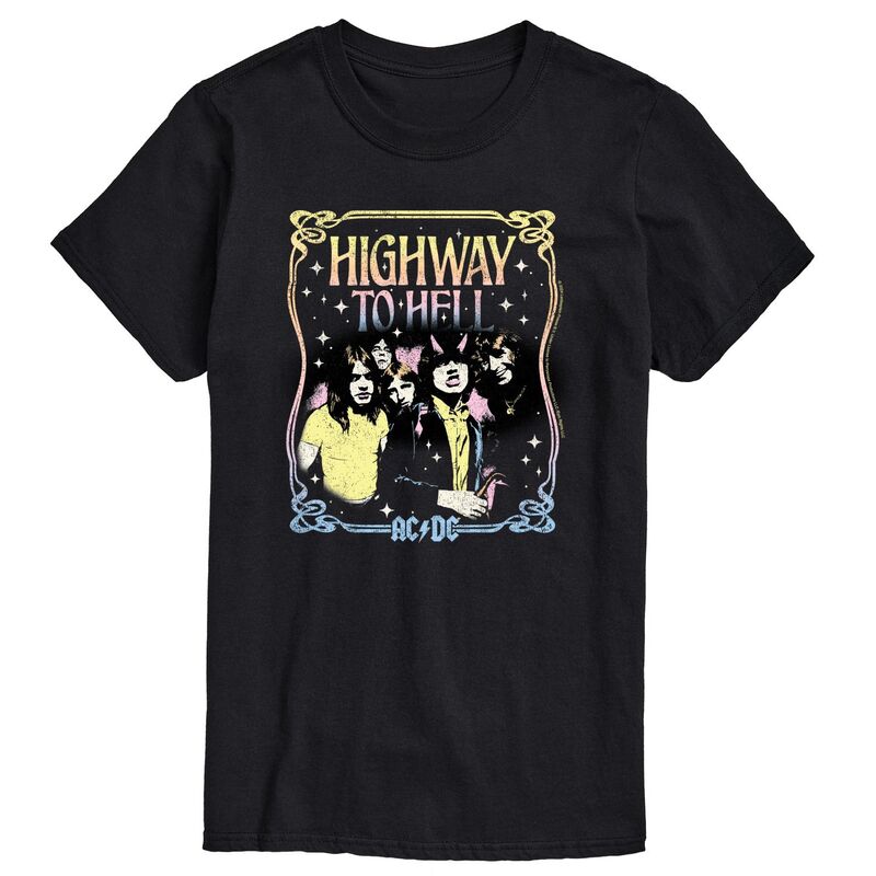 【送料無料】 ライセンス キャラクター メンズ Tシャツ トップス Big & Tall ACDC Highway To Hell Graphic Tee Black