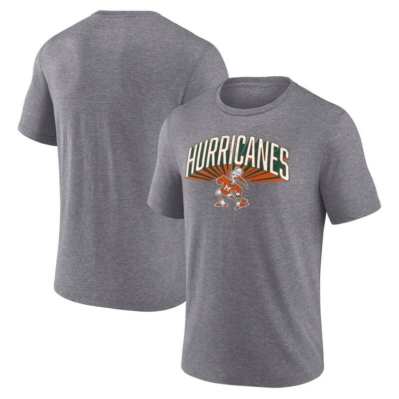 ̵ եʥƥ  T ȥåץ Men's Fanatics Gray Miami Hurricanes Heri...