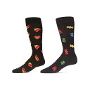 【送料無料】 メモイ メンズ 靴下 アンダーウェア Mens Valentine 2 Pair Pack Novelty Socks Black