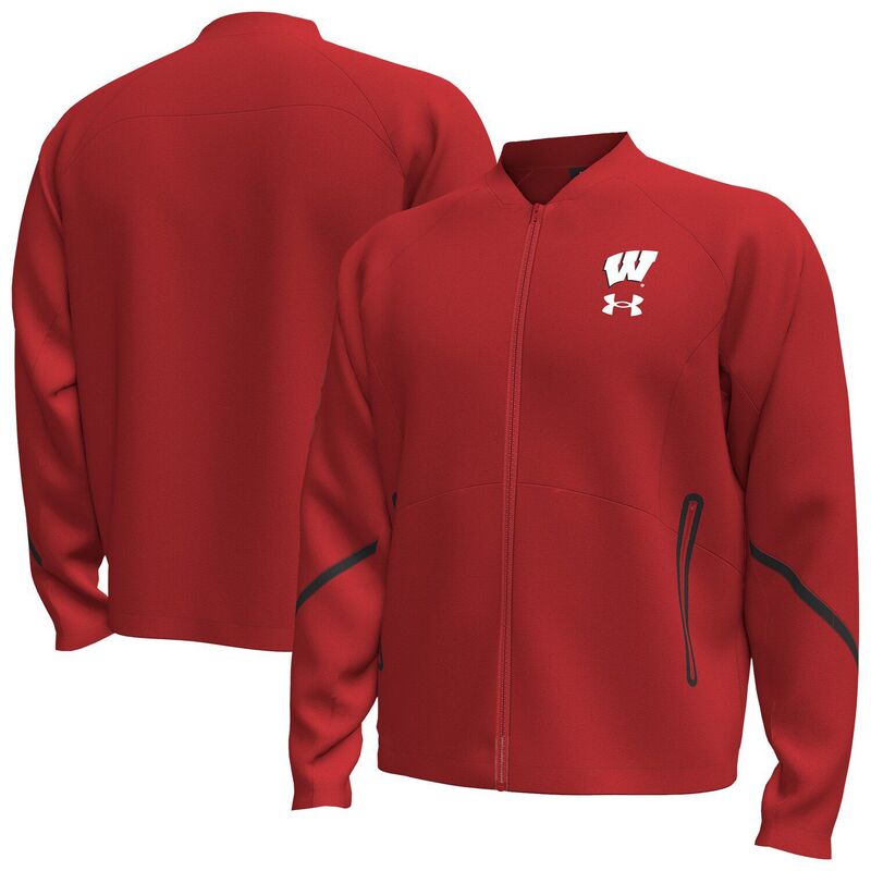 ReVida ŷԾŹ㤨̵֡ ޡ  㥱åȡ֥륾  Men's Under Armour Red Wisconsin Badgers Unstoppable Full-Zip Bomber Jacket Wis RedפβǤʤ34,800ߤˤʤޤ