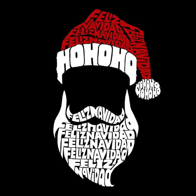 【送料無料】 エルエーポップアート メンズ Tシャツ トップス Feliz Navidad Santa Claus - Men's Word Art T-shirt Red