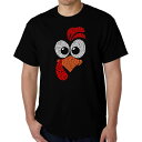 【送料無料】 エルエーポップアート メンズ Tシャツ トップス Turkey Face - Men's Word Art T-shirt Black