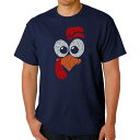 【送料無料】 エルエーポップアート メンズ Tシャツ トップス Turkey Face - Men's Word Art T-shirt Navy