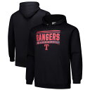【送料無料】 プロファイル メンズ Tシャツ トップス Men's Black Texas Rangers Stack Fleece Pullover Hoodie Rgr Black
