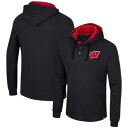 【送料無料】 コロシアム メンズ Tシャツ トップス Men's Colosseum Black Wisconsin Badgers Affirmative Thermal Hoodie Long Sleeve T-Shirt Wis Black(4)