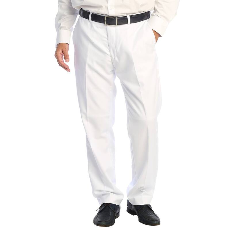 【送料無料】 ジョベルティ メンズ カジュアルパンツ ボトムス Gioberti Men's Hidden Expandable Waist Dress Pants White
