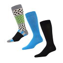 【送料無料】 メモイ メンズ 靴下 アンダーウェア Polka Dash Cotton Blend Crew Sock 3 Pack Black Blue
