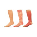 【送料無料】 メモイ メンズ 靴下 アンダーウェア Kaleidotones Cotton Blend Crew Sock 3 Pack Coral