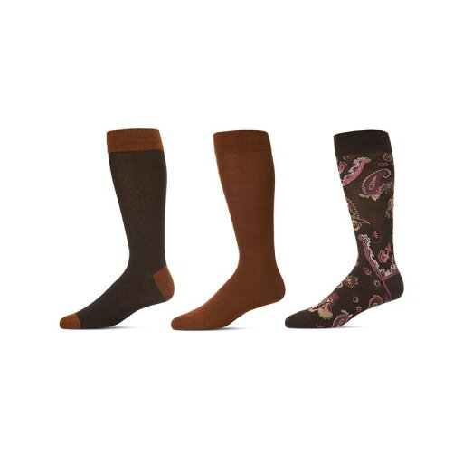 【送料無料】 メモイ メンズ 靴下 アンダーウェア Paisley Men's Crew Socks 3-pack Brown Heather 【送料無料】 メモイ メンズ 靴下 アンダーウェア Paisley Men's Crew Socks 3-pack Brown Heather
