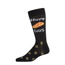 【送料無料】 メモイ メンズ 靴下 アンダーウェア Men's Funny Pun Happy Challah Days Novelty Crew Sock Black(4)