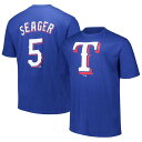 【送料無料】 プロファイル メンズ Tシャツ トップス Men's Corey Seager Royal Texas Rangers Big & Tall Name & Number T-Shirt Rgr Blue