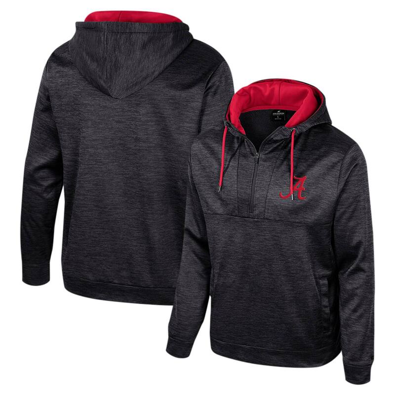 【送料無料】 コロシアム メンズ Tシャツ トップス Men's Colosseum Black Alabama Crimson Tide Cypher Half-Zip Hoodie Ala Black