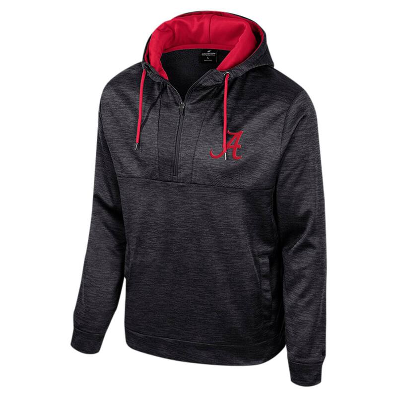 【送料無料】 コロシアム メンズ Tシャツ トップス Men's Colosseum Black Alabama Crimson Tide Cypher Half-Zip Hoodie Ala Black