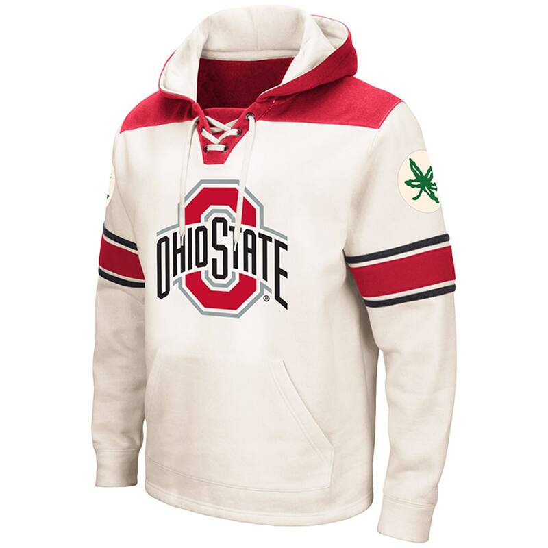 【送料無料】 コロシアム メンズ Tシャツ トップス Men's Colosseum Cream Ohio State Buckeyes Big & Tall Hockey Lace-Up Pullover Hoodie Osu Beige