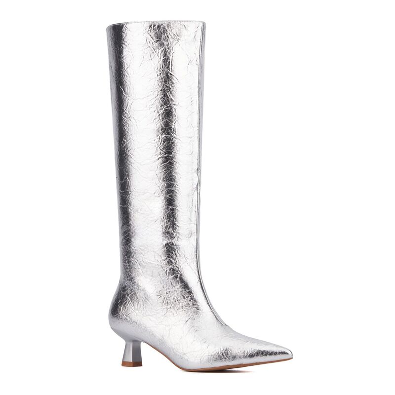 【送料無料】 オリビアミラー レディース ブーツ・レインブーツ シューズ Olivia Miller Mars Women's Tall Boots Silver
