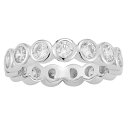 【送料無料】 Sunkissed Sterling レディース リング アクセサリー Sunkissed Sterling 14k Gold Over Silver Bezel Set Cubic Zirconia Ring Silver Tone(4)