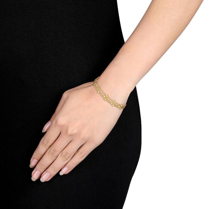 【送料無料】 ステラ グレース レディース ブレスレット・バングル・アンクレット アクセサリー Stella Grace Sterling Silver Multistrand Chain Bracelet Sterling