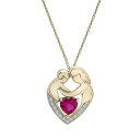 【送料無料】 アンブランデッド レディース ネックレス・チョーカー・ペンダントトップ アクセサリー Diamond Accent & Lab-Created Ruby Motherly Love Heart Pendant Gold Tone(4)