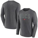 【送料無料】 ファナティクス メンズ Tシャツ トップス Men's Fanatics Heather Charcoal Tampa Bay Buccaneers Blackout Long Sleeve T-Shirt Buc Charco
