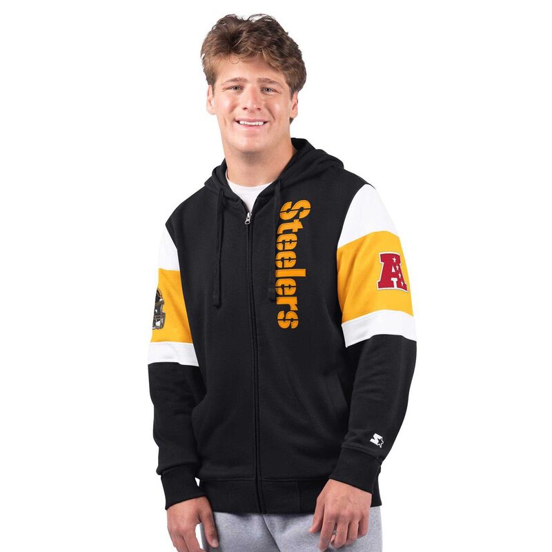 ̵   T ȥåץ Men's Starter Black Pittsburgh Steelers Ext...