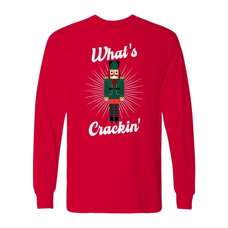 【送料無料】 ライセンス キャラクター メンズ Tシャツ トップス Men's Christmas What Cracker Long Sleeve Graphic Tee Red