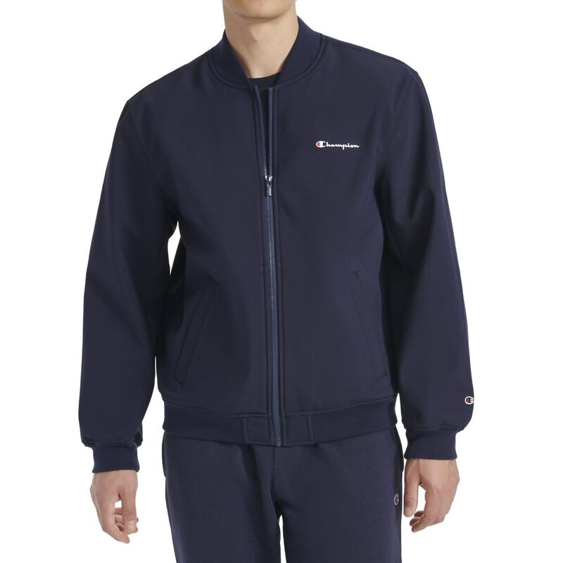 【送料無料】 チャンピオン メンズ ジャケット・ブルゾン アウター Men's Champion Soft Shell Sport Bomber Jacket Navy