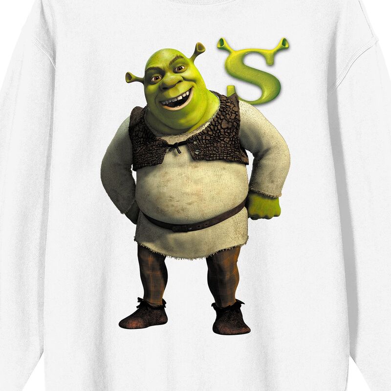 【送料無料】 ライセンス キャラクター メンズ Tシャツ トップス Men's Shrek Pose Long Sleeve Graphic Tee White