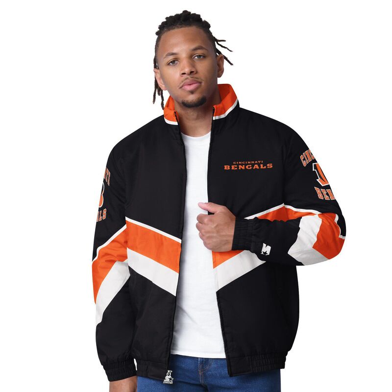 【送料無料】 スターター メンズ ジャケット・ブルゾン アウター Men's Starter Black Cincinnati Bengals Captain Satin Varsity Jacket Bng Black