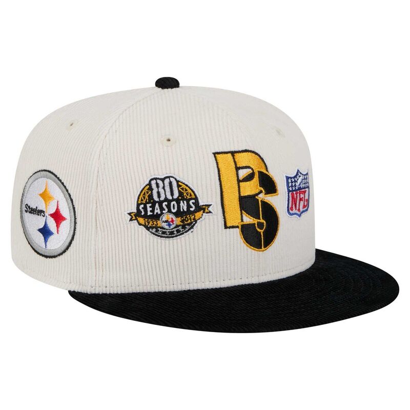 ̵ ˥塼  ˹ ꡼ Men's New Era Cream/Black Pittsburgh Steele...