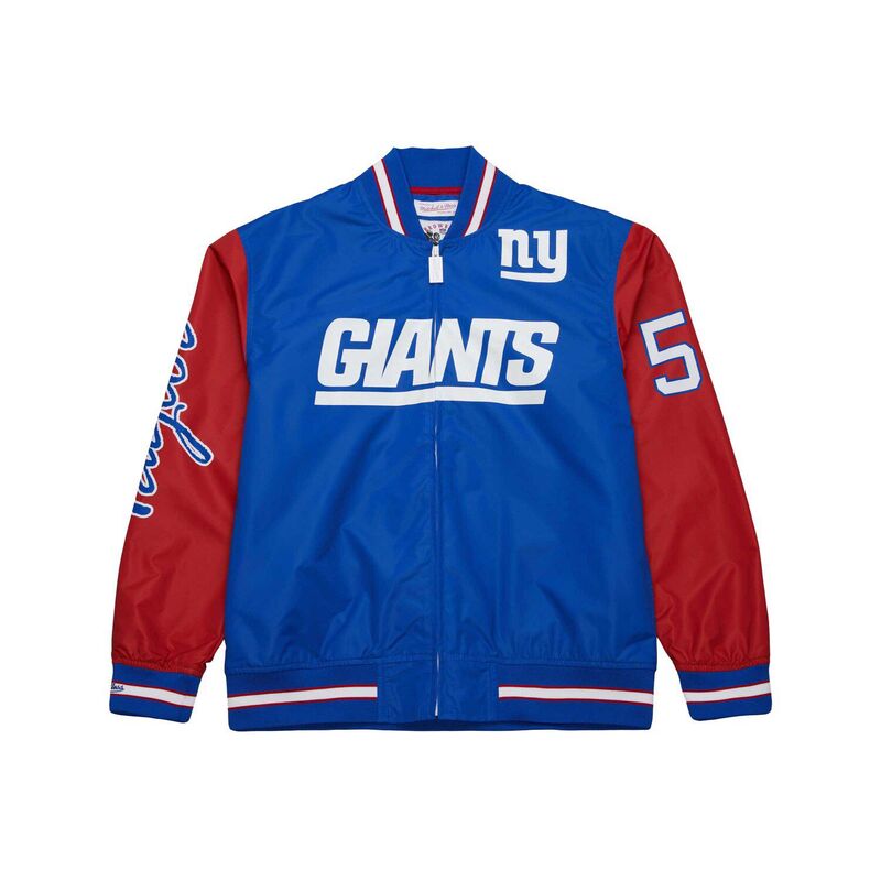 【送料無料】 ミッチェル&ネス メンズ ジャケット・ブルゾン アウター Men's Mitchell & Ness Lawrence Taylor Royal New York Giants Retired Player Graphic Full-Snap Satin Jacket Gia Blue