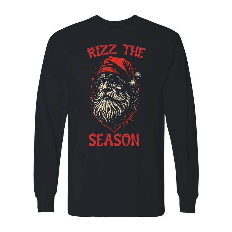 【送料無料】 ライセンス キャラクター メンズ Tシャツ トップス Men's Christmas Rizz Season Long Sleeve Graphic Tee Black