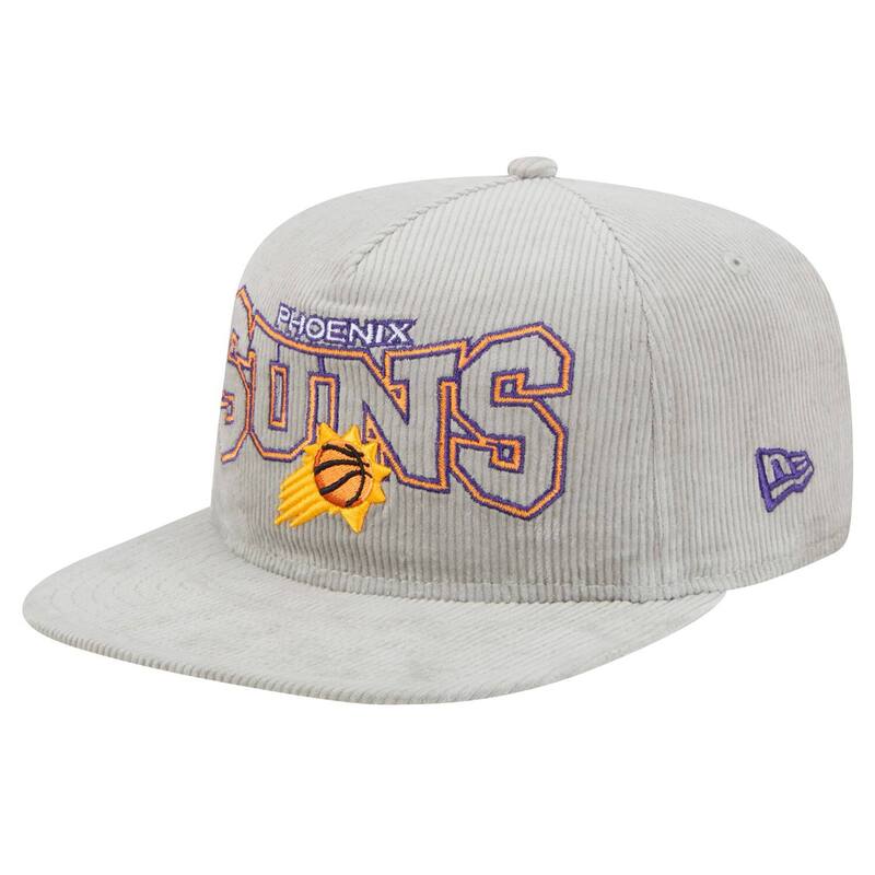 【送料無料】 ニューエラ メンズ 帽子 アクセサリー Men's New Era Gray Phoenix Suns Throwback Corduroy Golfer Snapback Hat Phx Grey