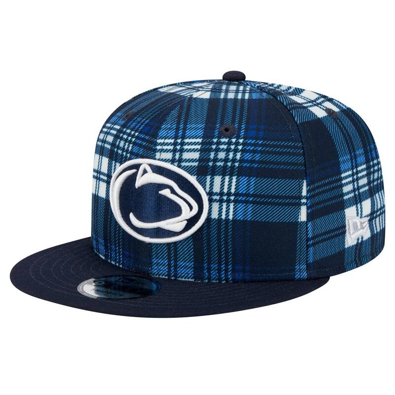 【送料無料】 ニューエラ メンズ 帽子 アクセサリー Men's New Era Navy Penn State Nittany Lions Plaid 9FIFTY Snapback Hat Pst Navy