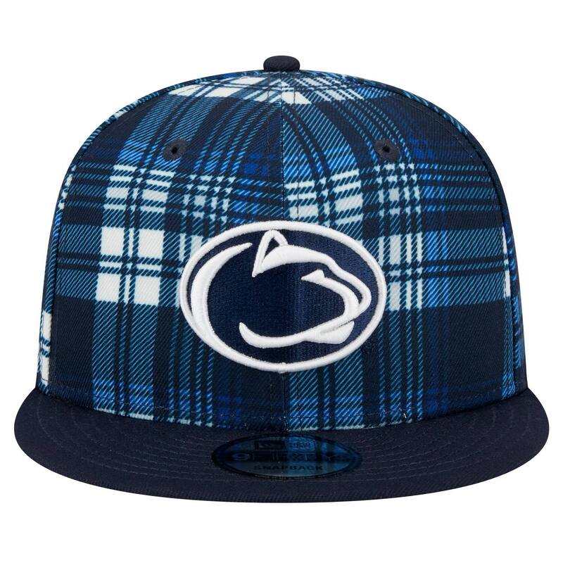 【送料無料】 ニューエラ メンズ 帽子 アクセサリー Men's New Era Navy Penn State Nittany Lions Plaid 9FIFTY Snapback Hat Pst Navy