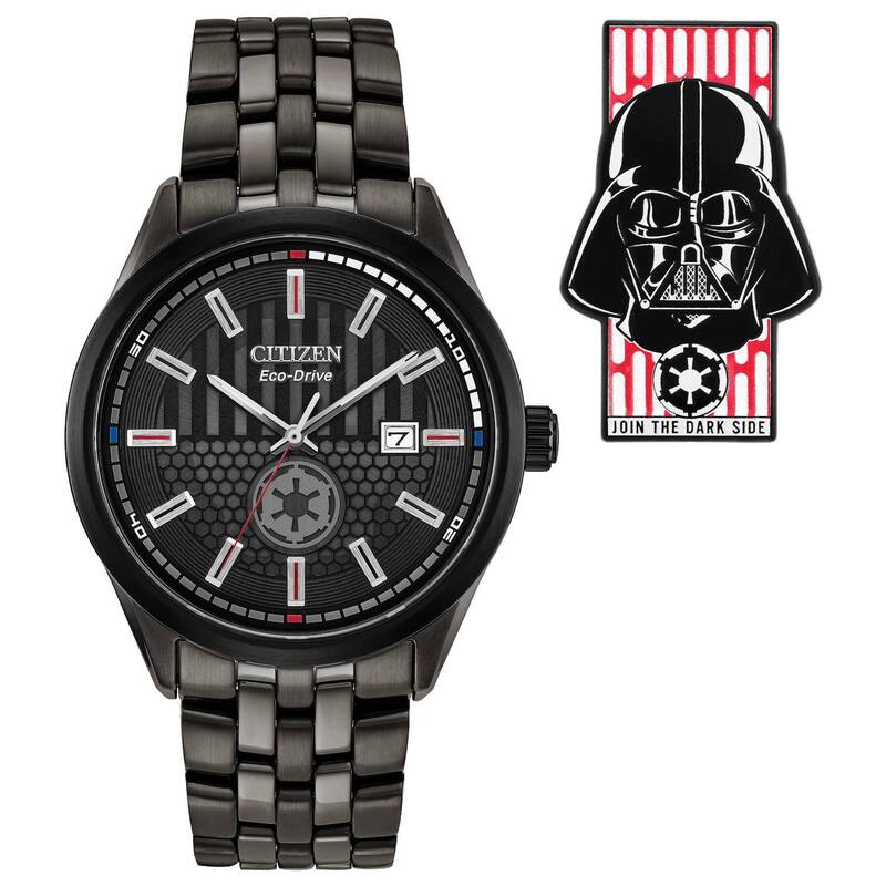 【送料無料】 シチズン メンズ 腕時計 アクセサリー Citizen Men's Eco-Drive Star Wars Darth Vader Returns Black IP Stainless Steel Watch & Pin Box Set - BM7255-61W Black