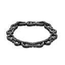 【送料無料】 リンクス メンズ ブレスレット・バングル・アンクレット アクセサリー LYNX Men's Stainless Steel Omega Link Bracelet Black(4)