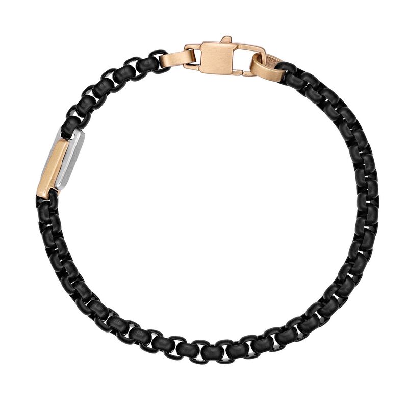 リンクス メンズ アクセサリー ブレスレット・バングル・アンクレット Tシャツ LYNX Men'stainlessteel Two Tone Round Box Chain Bracelet Stainless