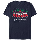 【送料無料】 ライセンス キャラクター メンズ Tシャツ トップス Men's Friends Christmas Stockings Graphic Tee Navy