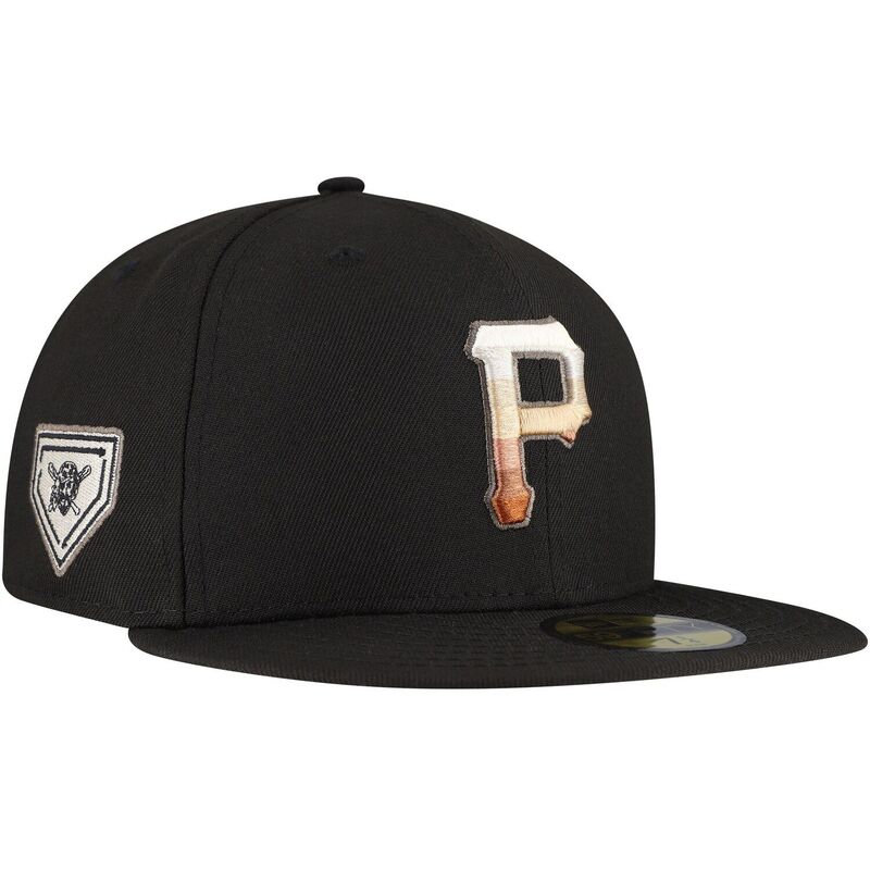 【送料無料】 ニューエラ メンズ 帽子 アクセサリー Men's New Era Black Pittsburgh Pirates Dune Gradient Side Patch 59FIFTY Fitted Hat Pir Black