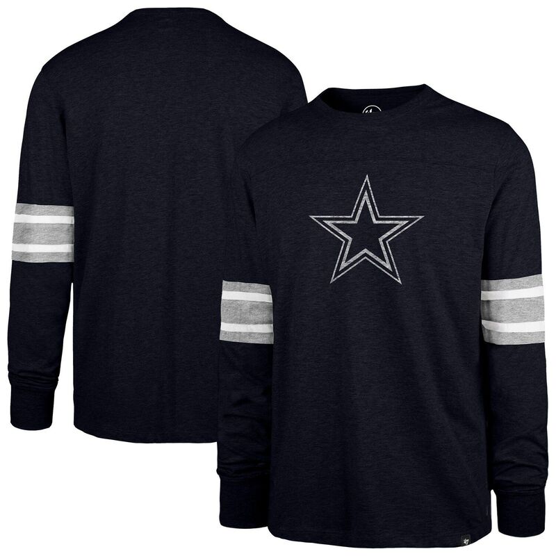 【送料無料】 フォーティセブンブランド メンズ Tシャツ トップス Men's '47 Navy Dallas Cowboys Premier Brex Long Sleeve T-Shirt Cow Navy