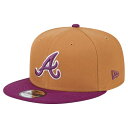 【送料無料】 ニューエラ メンズ 帽子 アクセサリー Men's New Era Brown/Purple Atlanta Braves Color Pack Two-Tone 9FIFTY Snapback Hat Brv Brown(4)