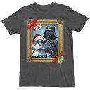 【送料無料】 スター ウォーズ メンズ Tシャツ トップス Men's Star Wars Darth Vader Stormtrooper Merry Sithmas Graphic Tee Charcoal Heather