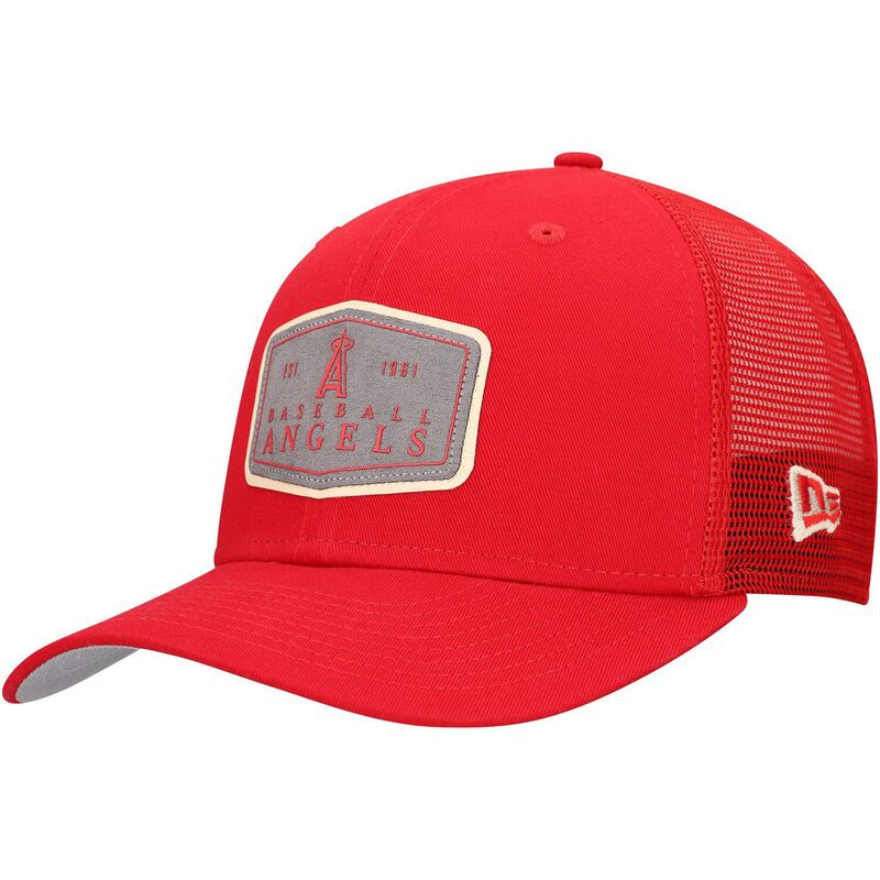 楽天ReVida 楽天市場店【送料無料】 ニューエラ メンズ 帽子 アクセサリー Men's New Era Red Los Angeles Angels Labeled 9SEVENTY Stretch-Snap Adjustable Hat Ang Red
