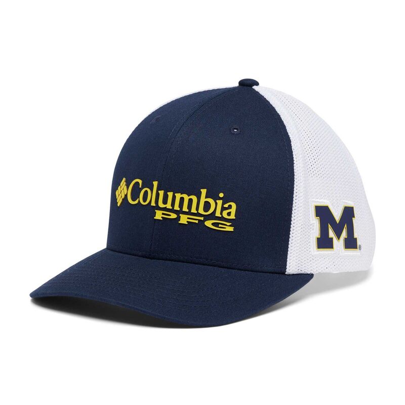 【送料無料】 コロンビア メンズ 帽子 アクセサリー Men's Columbia Navy Michigan Wolverines PFG Adjustable Hat Mic Navy