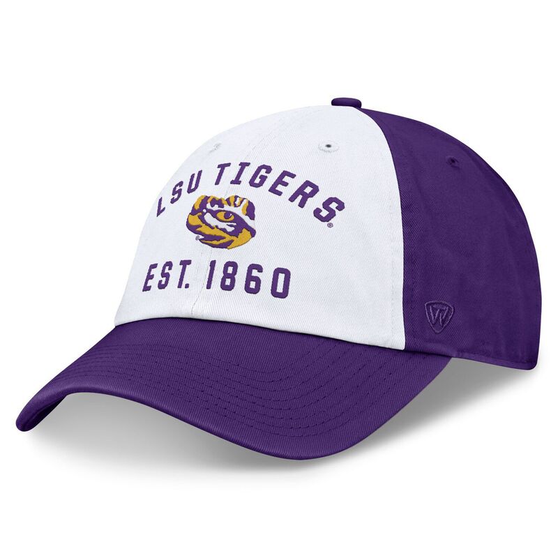 【送料無料】 トップオブザワールド メンズ 帽子 アクセサリー Men's Top of the World White/Purple LSU Tigers Heritage Weston Adjustable Hat Lsu White
