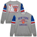 【送料無料】 ミッチェル&ネス メンズ Tシャツ トップス Men's Mitchell & Ness Heather Gray New York Knicks Hardwood Classics All Over 4.0 Pullover Sweatshirt Kni Grey(4)