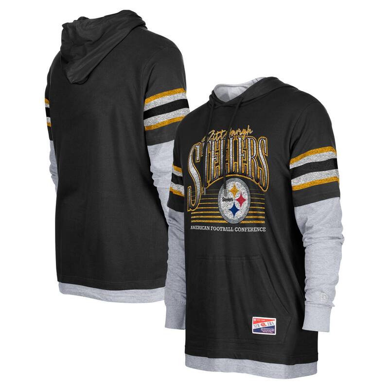 ̵ ˥塼  T ȥåץ Men's New Era Black Pittsburgh Steelers Two...