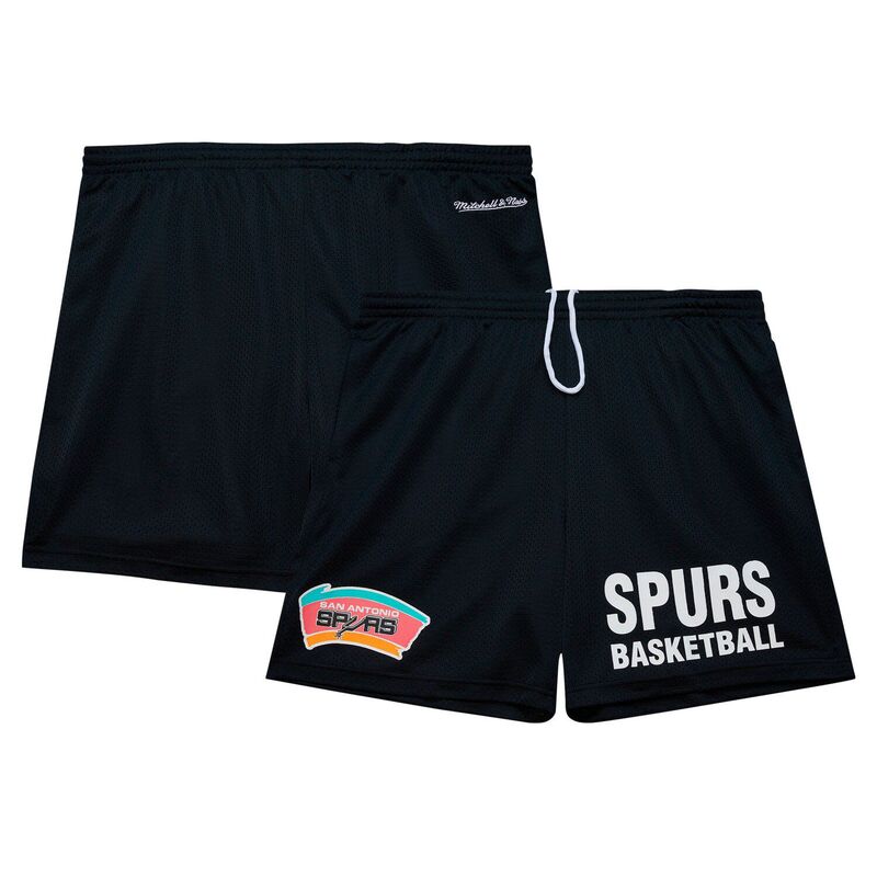 【送料無料】 ミッチェル&ネス メンズ ハーフパンツ・ショーツ ボトムス Men's Mitchell & Ness Black San Antonio Spurs Hardwood Classics Gameday Mesh Shorts Spr Black